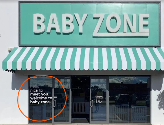 Baby Zone Vinyl Sign